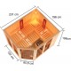 Sauna d'angle multifonctionnel AVA 5 à 6 places 68mm KARIBU