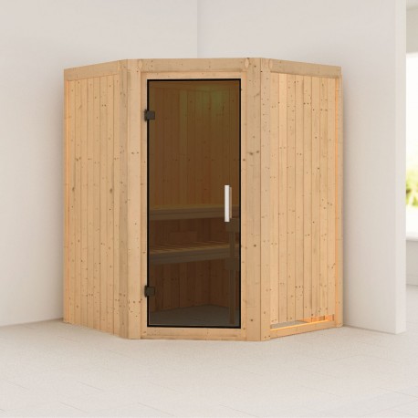 Sauna prêt à brancher NANJA 2 à 3 places 68mm KARIBU