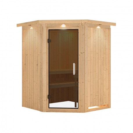 Sauna prêt à brancher NANJA 2 à 3 places 68mm KARIBU