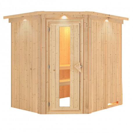 Sauna traditionnel d’angle Lilja Plug &Play - 4 à 6 places 68mm KARIBU