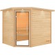 Sauna traditionnel d'angle Lisa Woodfeeling 3 à 4 places 38mm - Karibu