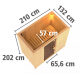 Sauna traditionnel VARIADO avec poêle Easy Bio 9000W et couronne - KARIBU