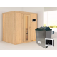 Sauna traditionnel BODIN - poêle 9000W ctrl externe sans couronne - KARIBU
