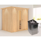 Sauna traditionnel BODIN - poêle 9000W ctrl intégré et couronne - KARIBU