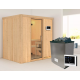Sauna traditionnel BODIN - poêle 9000W ctrl externe sans couronne - KARIBU