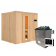 Sauna traditionnel SODIN - sans couronne - poêle avec ctrl externe - KARIBU