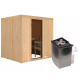 Sauna traditionnel SODIN - poêle 9000W ctrl intégré - sans couronne - KARIBU
