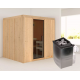 Sauna traditionnel SODIN - poêle 9000W ctrl intégré - sans couronne - KARIBU