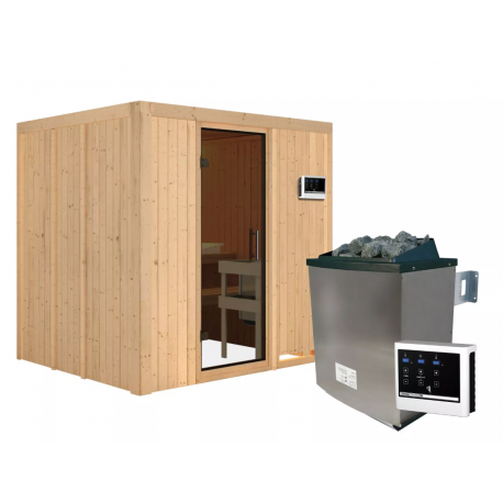 Sauna traditionnel SODIN - poêle Easy Bio 9000W - sans couronne - KARIBU