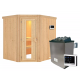 Sauna traditionnel d'angle SIIRIN - poêle 9KW ctrl externe - sans couronne - KARIBU