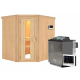 Sauna traditionnel d'angle SIIRIN - poêle Easy Bio 9000W - sans couronne - KARIBU