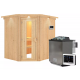 Sauna traditionnel d'angle SIIRIN - poêle Easy Bio 9000W - couronne -KARIBU