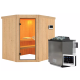 Sauna traditionnel d'angle SIIRIN - poêle Easy Bio 9000W - sans couronne - KARIBU