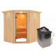 Sauna traditionnel d'angle SIIRIN - poêle 9000W ctrl intégré - couronne - KARIBU