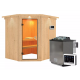 Sauna traditionnel d'angle SIIRIN - poêle Easy Bio 9000W - couronne - KARIBU
