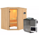 Sauna traditionnel d'angle SIIRIN - poêle Easy Bio 9000W - sans couronne - KARIBU