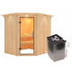 Sauna traditionnel d'angle SIIRIN - poêle 9000W ctrl intégré - couronne - KARIBU