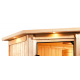 Sauna traditionnel d’angle Mia Plug &Play - 4 places - poêle 9KW ctrl externe - couronne - porte éco d'énergie Woodfeeling