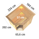 Sauna traditionnel d’angle Mia Plug &Play - 4 places 38mm - poêle 9KW ctrl intégré - couronne - porte moderne Woodfeeling
