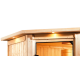 Sauna traditionnel d’angle Mia Plug &Play - 4 places - poêle 9KW ctrl intégré - couronne - porte en verre clair Woodfeeling
