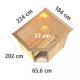 Sauna traditionnel d’angle Mia Plug &Play - 4 places - poêle 9KW ctrl externe - couronne - porte en verre clair Woodfeeling