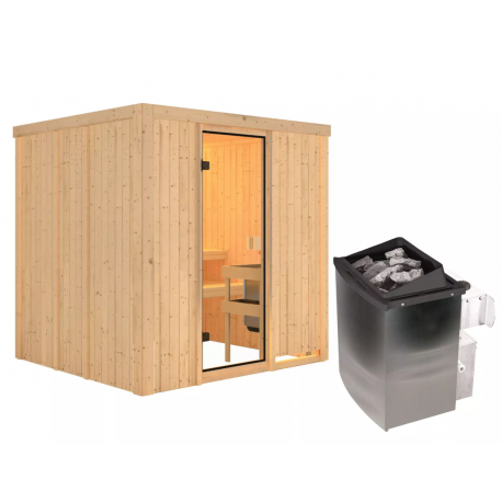 Sauna traditionnel Tromsö - poêle 9KW ctrl intégré - Karibu