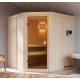 Sauna traditionnel d'angle BODO - poêle 9KW ctrl externe - Karibu