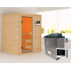 Sauna traditionnel Sandra 2 à 3 places 38mm - poêle 9KW ctrl externe - sans couronne lumineuse - Woodfeeling