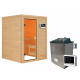 Sauna traditionnel Sandra 2 à 3 places 38mm - poêle 9KW ctrl externe - sans couronne lumineuse - Woodfeeling