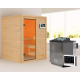 Sauna traditionnel Sandra 2 à 3 places 38mm - poêle Easy Bio 9000W - sans couronne lumineuse - Woodfeeling