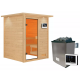 Sauna traditionnel Sandra 2 à 3 places 38mm - poêle 9KW ctrl externe - couronne lumineuse - Woodfeeling