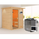 Sauna traditionnel Sandra 2 à 3 places 38mm - poêle Easy Bio 9000W - couronne lumineuse - Woodfeeling