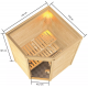 Sauna traditionnel d’angle Antonia 2 à 3 places 38mm - poêle 9KW ctrl externe - sans couronne lumineuse - Woodfeeling