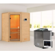 Sauna traditionnel d’angle Antonia 2 à 3 places 38mm - poêle Easy Bio 9000W - sans couronne lumineuse - Woodfeeling