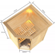 Sauna traditionnel d’angle Antonia 2 à 3 places 38mm - poêle 9KW ctrl externe - couronne lumineuse - Woodfeeling