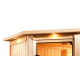 Sauna traditionnel d’angle Antonia 2 à 3 places 38mm - poêle 9KW ctrl externe - couronne lumineuse - Woodfeeling