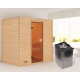  Sauna traditionnel Selena 2 à 3 places 38mm - poêle 9KW ctrl intégré - sans couronne lumineuse - Woodfeeling