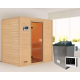 Sauna traditionnel Selena 2 à 3 places 38mm - poêle 9KW ctrl externe - sans couronne lumineuse - Woodfeeling