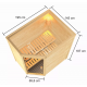 Sauna traditionnel d’angle Jella 2 à 3 places 38mm - poêle 9KW ctrl externe - sans couronne lumineuse - Woodfeeling