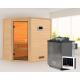  Sauna traditionnel d’angle Jella 2 à 3 places 38mm - poêle Easy Bio 9000W - sans couronne lumineuse - Woodfeeling