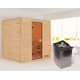 Sauna traditionnel Adelina - poêle 9KW ctrl intégré - sans couronne lumineuse - Karibu