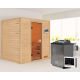Sauna traditionnel Adelina - poêle Easy Bio 9000W - sans couronne lumineuse - Karibu