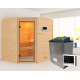Sauna traditionnel d’angle Elea 3 à 4 places 38mm - poêle 9KW ctrl externe - sans couronne - Karibu