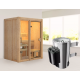Sauna traditionnel d'intérieur Avari 1 - 1 à 2 places 68mm - poêle 3,6KW ctrl intégré - KARIBU