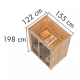 Sauna traditionnel d'intérieur Avari 1 - 1 à 2 places 68mm - poêle 3,6KW ctrl externe - KARIBU