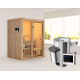 Sauna traditionnel d'intérieur Avari 1 - 1 à 2 places 68mm - poêle 3,6KW ctrl externe - KARIBU