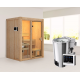 Sauna traditionnel d'intérieur Avari 1 - 1 à 2 places 68mm - poêle poêle Easy Bio 3,6KW - KARIBU