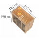 Sauna traditionnel d'intérieur en bois Avari 2, 2 à 3 places 68mm - poêle 3,6KW ctrl intégré - KARIBU