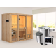 Sauna traditionnel d'intérieur en bois Avari 2, 2 à 3 places 68mm - poêle 3,6KW ctrl externe - KARIBU