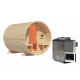 Sauna Tonneau 2 - 4 à 6 places bois massif 38 mm - poêle Easy Bio 9KW - KARIBU